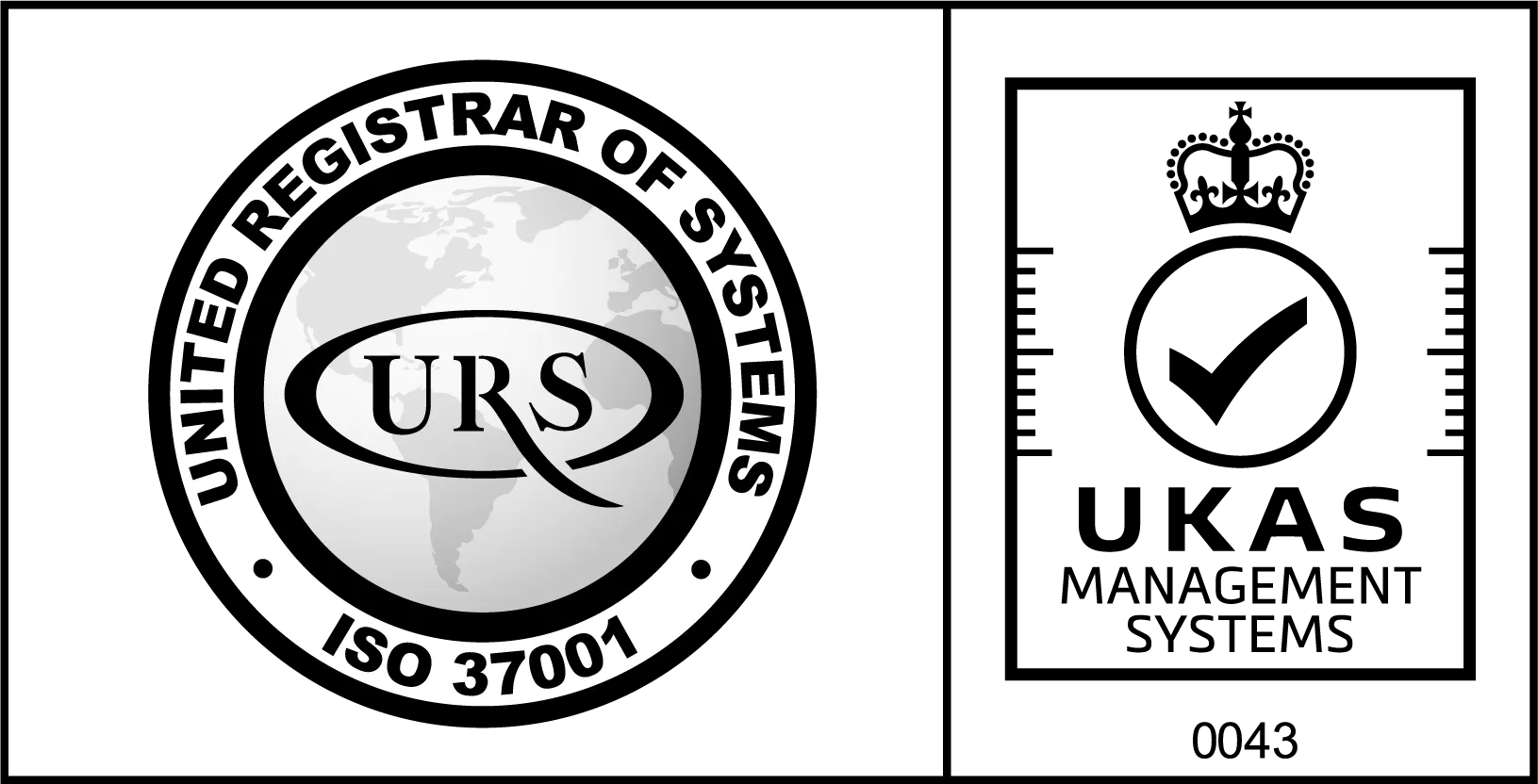 Certificação ISO 37001 pela URS (United Registrar of Systems), acreditada pela UKAS